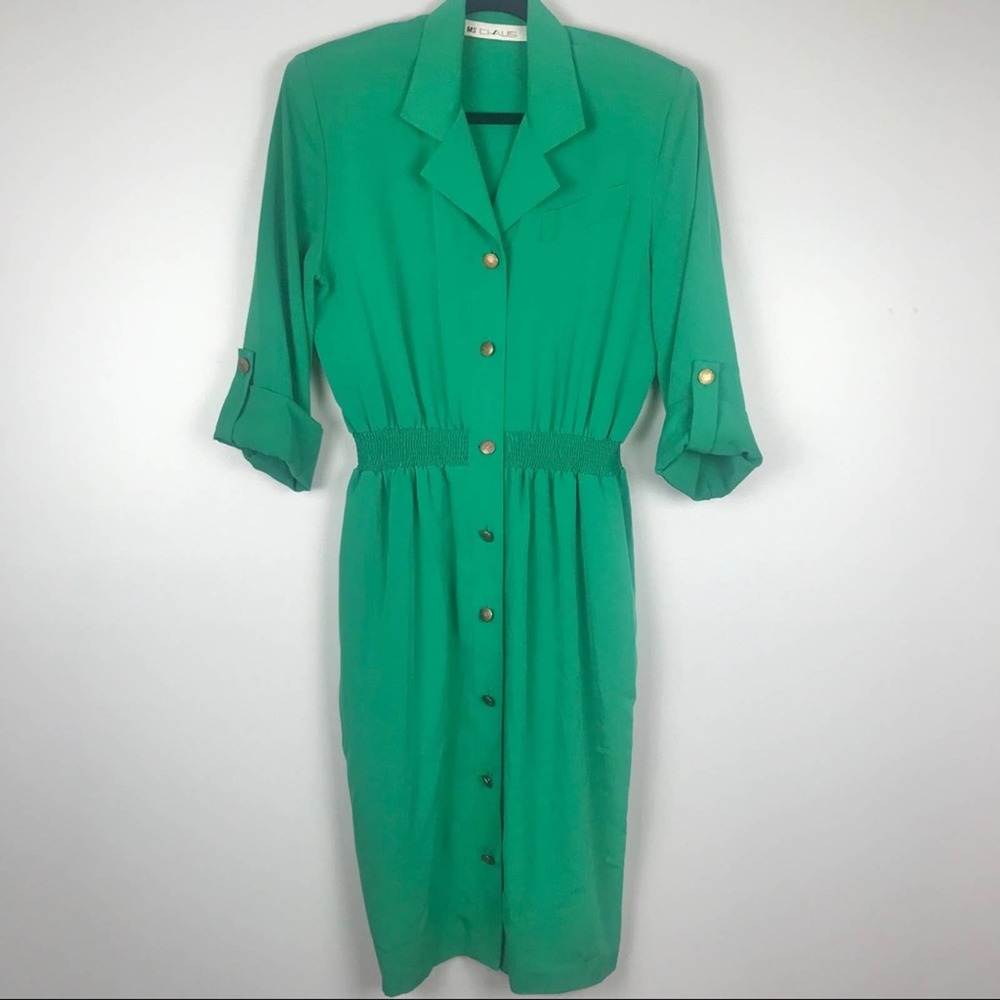 Vintage Emerald Green Dress with Pockets